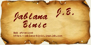 Jablana Binić vizit kartica